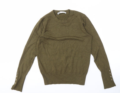 Womens UK Size M Zara Green Pullover Jumper