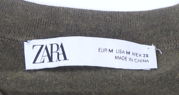Womens UK Size M Zara Green Pullover Jumper