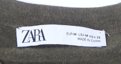 Womens UK Size M Zara Green Pullover Jumper