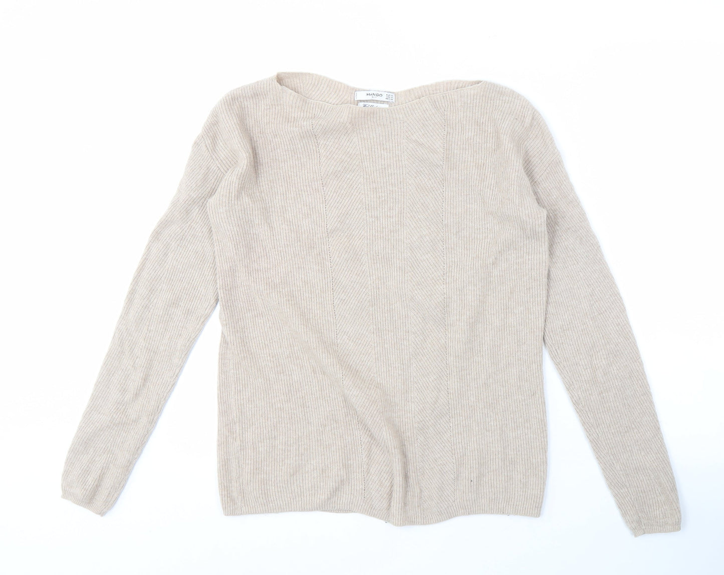 Womens UK Size S Mango Beige Pullover Jumper