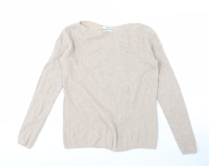 Womens UK Size S Mango Beige Pullover Jumper
