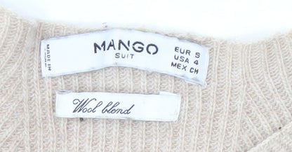 Womens UK Size S Mango Beige Pullover Jumper