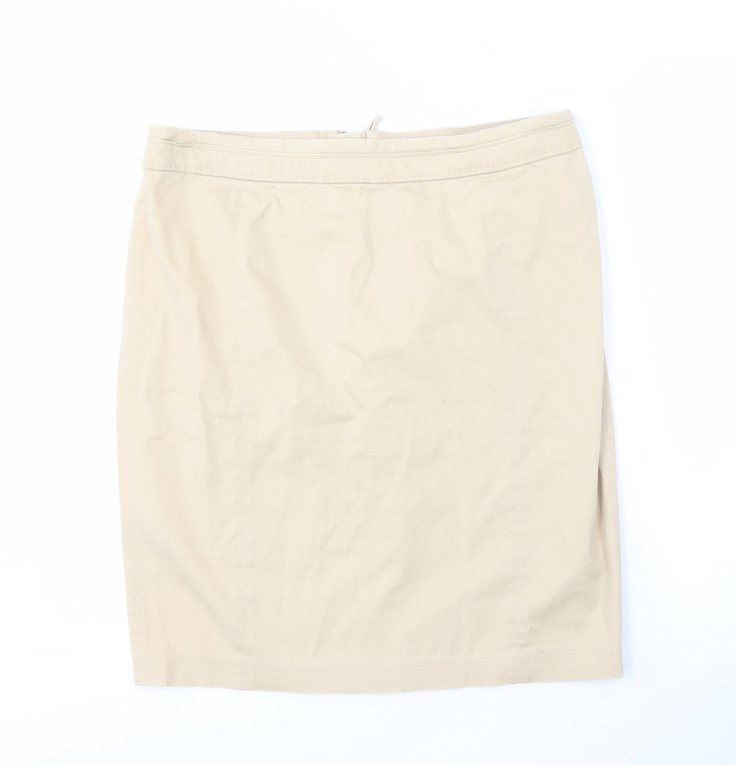 H&M Women's Beige Pencil Skirt, Size 14, Casual Wear