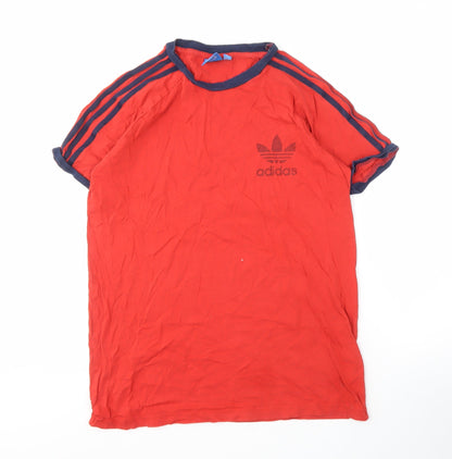 Adidas Men's Red Short Sleeve T-Shirt, Medium