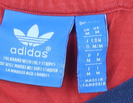 Adidas Men's Red Short Sleeve T-Shirt, Medium