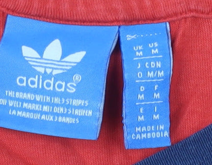Adidas Men's Red Short Sleeve T-Shirt, Medium