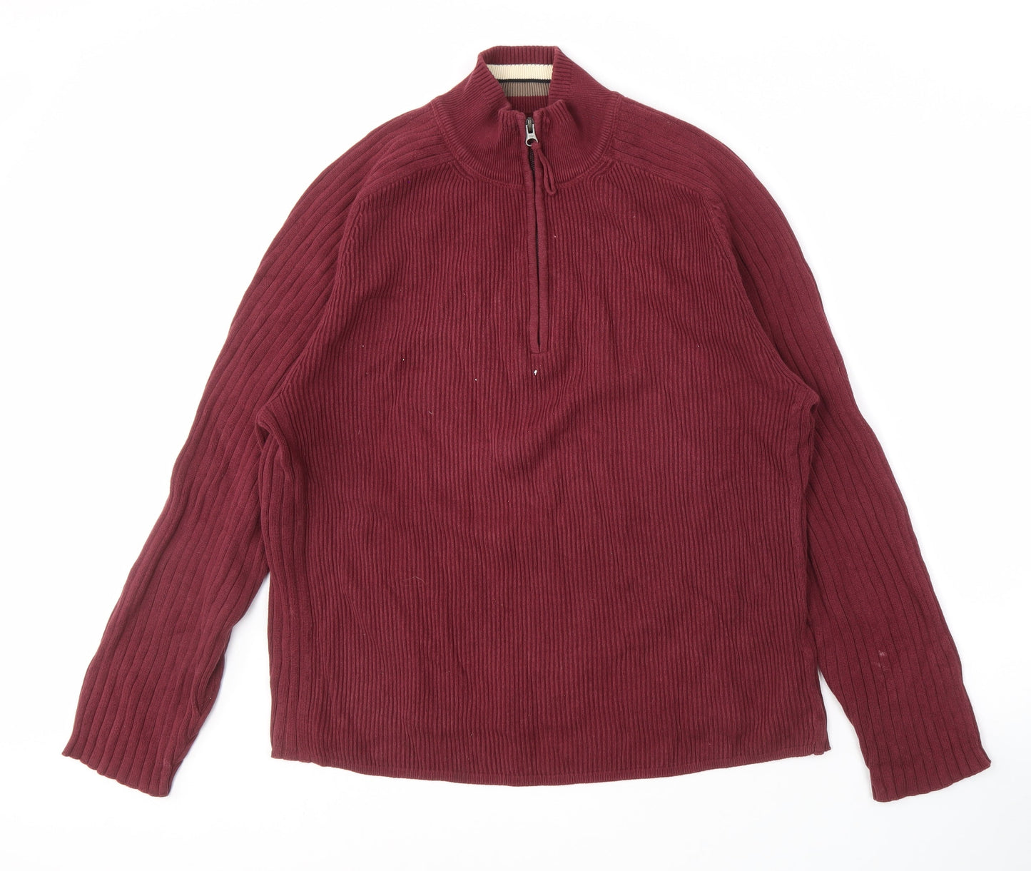 Hathaway Men's Red Full Zip Jumper, Size L