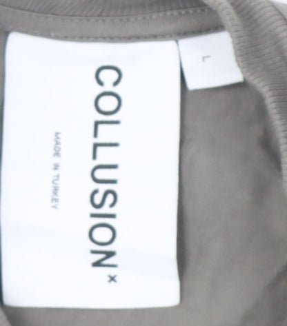 Mens UK Size L COLLUSION Grey  T-Shirt