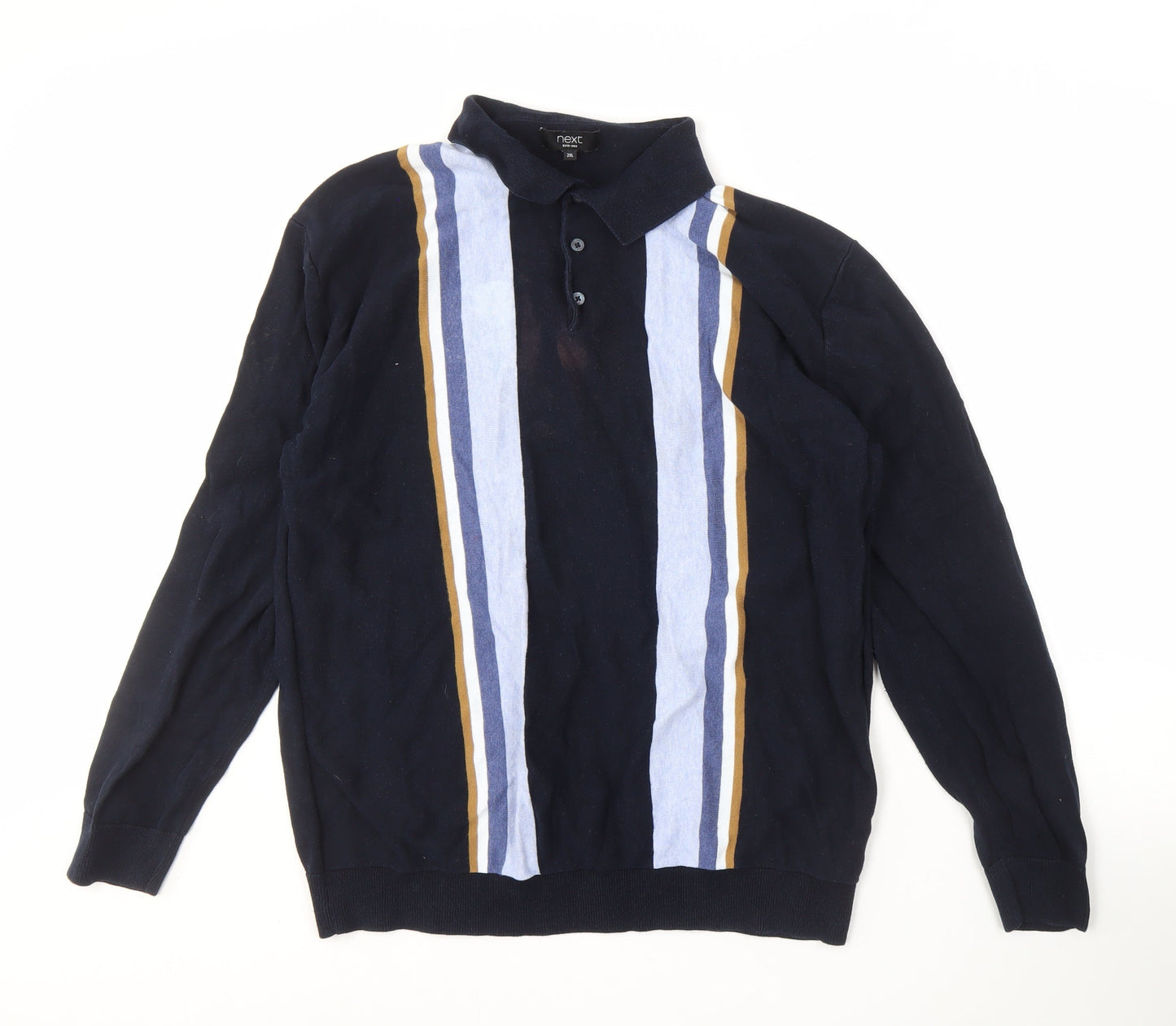 Next Men's Blue Striped XL Pullover Jumper