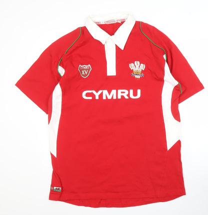 CYMRU XV Men's Red Rugby Polo Shirt XL