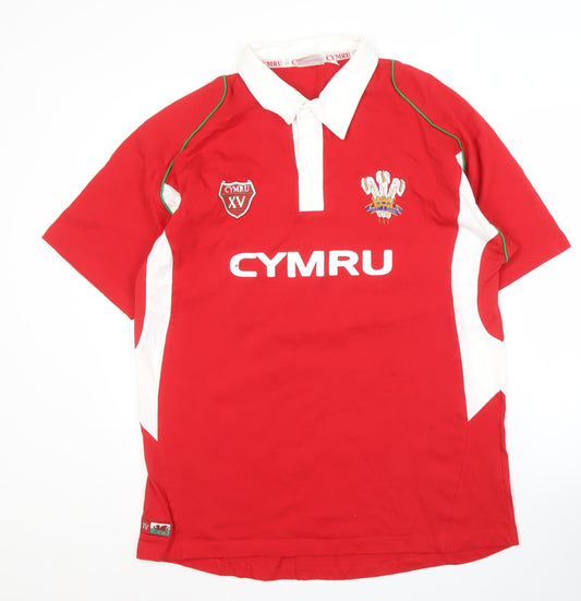CYMRU XV Men's Red Rugby Polo Shirt XL