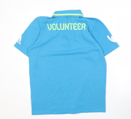 Adidas Men's Blue Polo Shirt L Sports Graphic