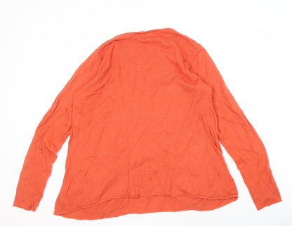 The Masai Women's Orange Scoop Neck Pullover S