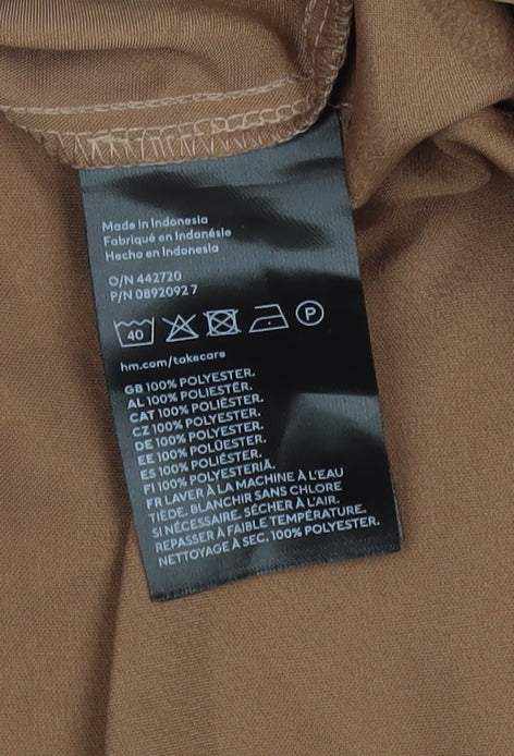 H&M Brown Satin Nightshirt, Unisex M, Collared Style