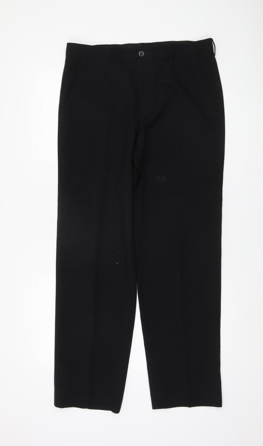 Marks and Spencer Men's Black Trousers Size 32 Regular