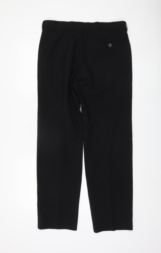 Marks and Spencer Men's Black Trousers Size 32 Regular