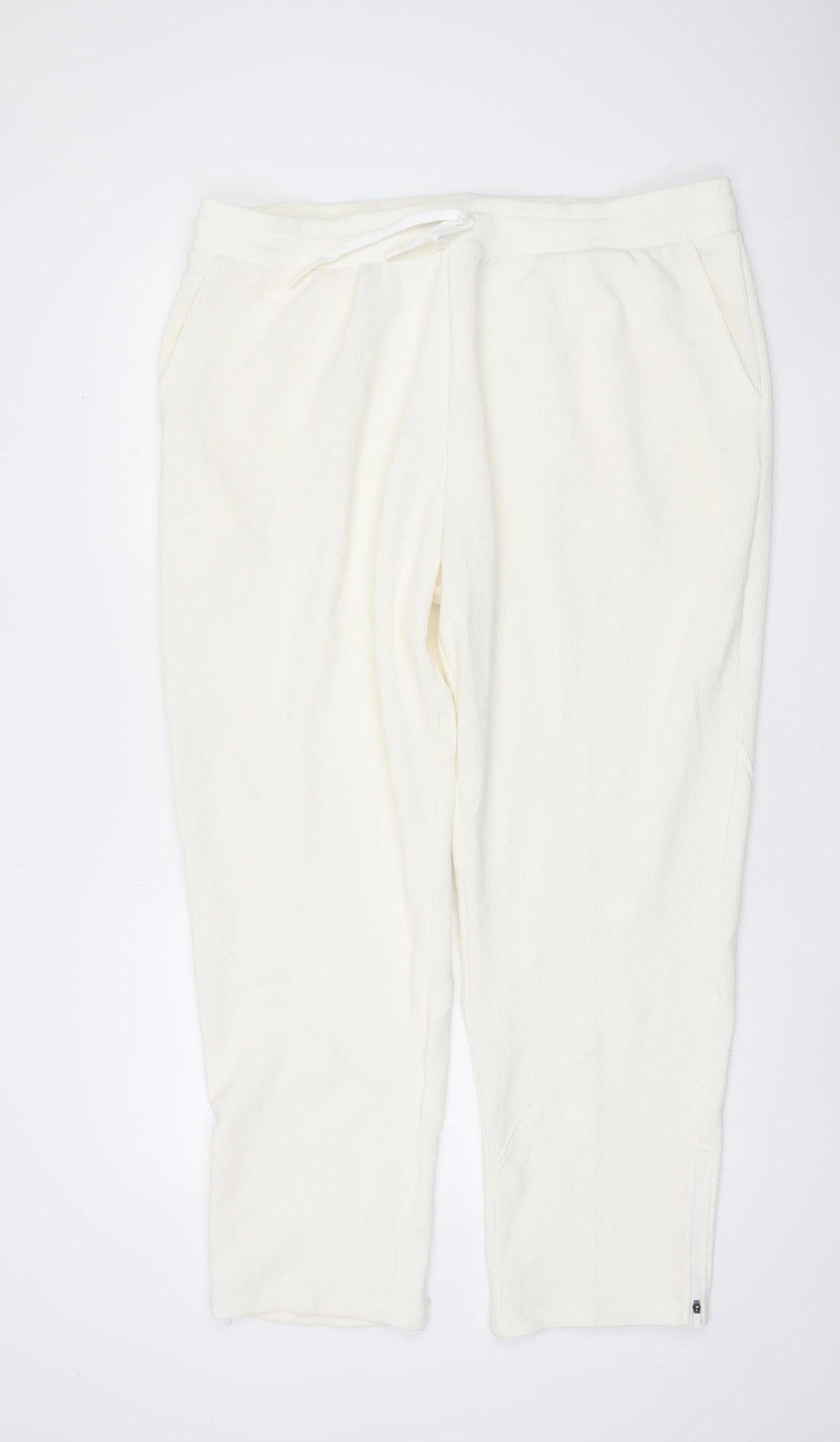 Womens UK Size 20 Marks and Spencer Relaxed Fit Jogger Ivory Trousers