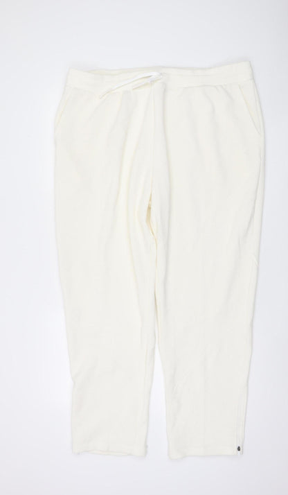 Womens UK Size 20 Marks and Spencer Relaxed Fit Jogger Ivory Trousers