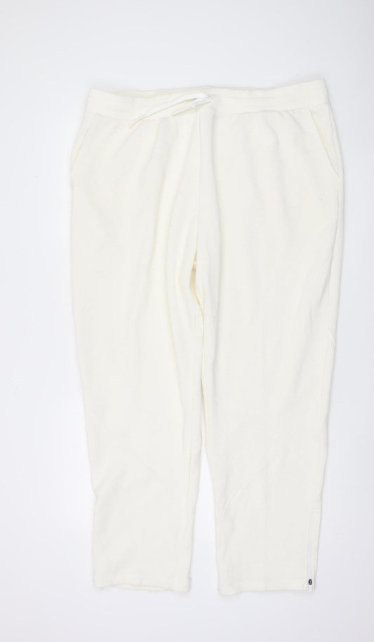 Womens UK Size 20 Marks and Spencer Relaxed Fit Jogger Ivory Trousers