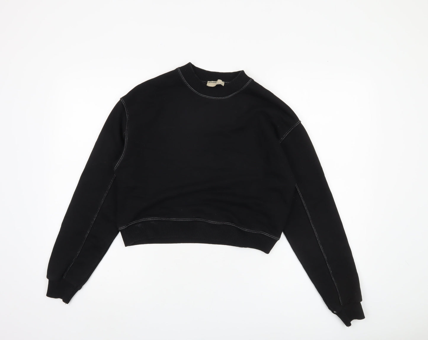 Womens UK Size S Pull & Bear Black Pullover Sweatshirt