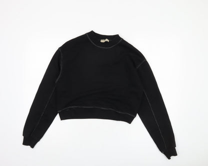 Womens UK Size S Pull & Bear Black Pullover Sweatshirt