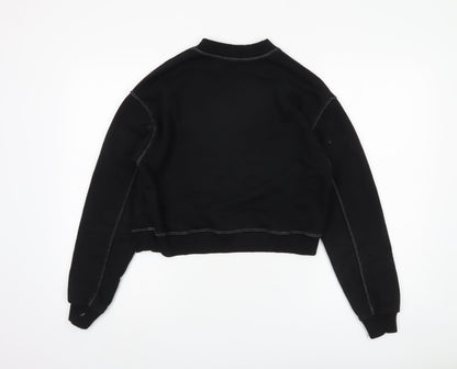 Womens UK Size S Pull & Bear Black Pullover Sweatshirt