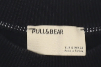 Womens UK Size S Pull & Bear Black Pullover Sweatshirt