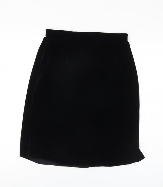 Marks and Spencer Women's Black Velvet Pencil Skirt Size 12