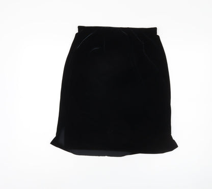 Marks and Spencer Women's Black Velvet Pencil Skirt Size 12