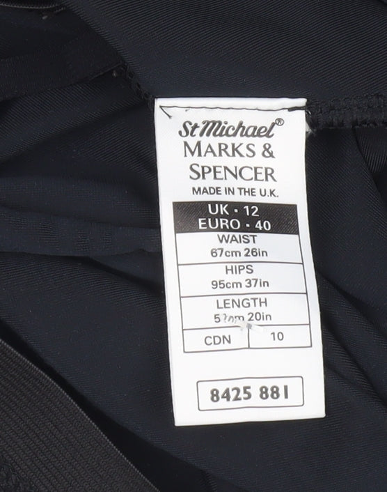 Marks and Spencer Women's Black Velvet Pencil Skirt Size 12