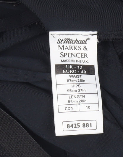 Marks and Spencer Women's Black Velvet Pencil Skirt Size 12