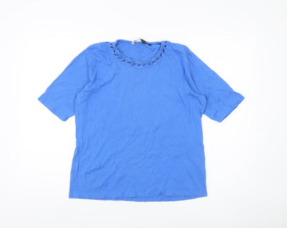 Vle Women's Blue Crew Neck T-Shirt M Size