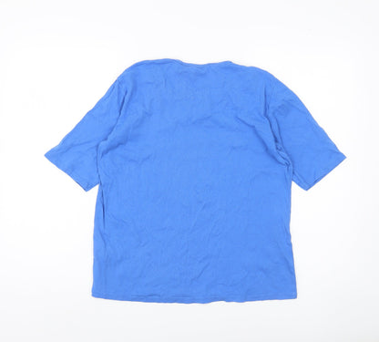 Vle Women's Blue Crew Neck T-Shirt M Size