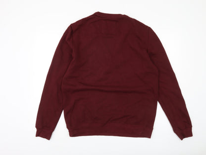 Mens UK Size M Pull & Bear Red Pullover Sweatshirt