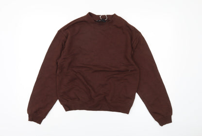Monki Women's Brown Pullover Sweatshirt 2XS