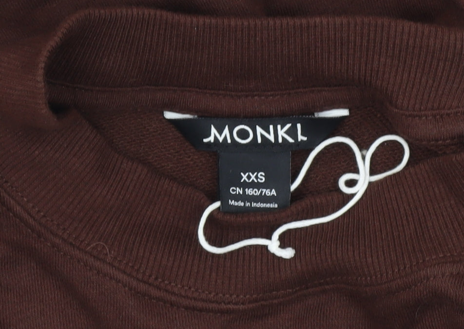 Monki Women's Brown Pullover Sweatshirt 2XS