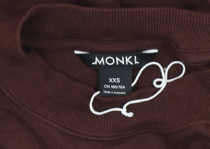 Monki Women's Brown Pullover Sweatshirt 2XS