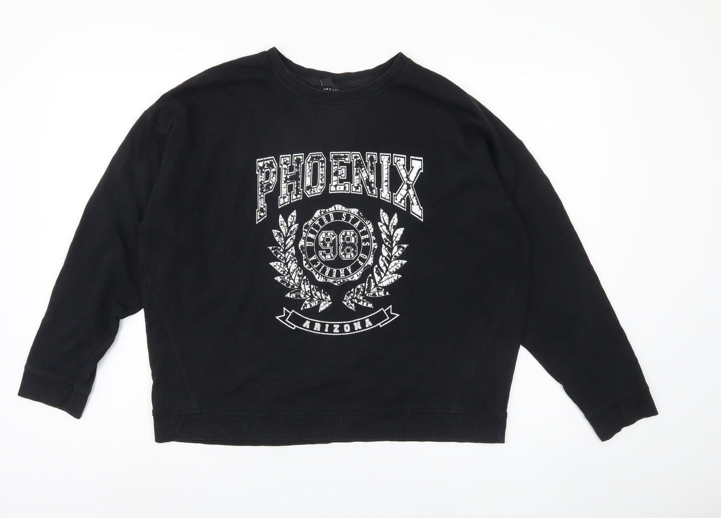 New Look Women's Black Graphic Sweatshirt Size M