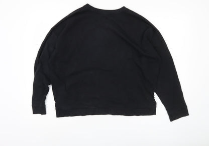 New Look Women's Black Graphic Sweatshirt Size M
