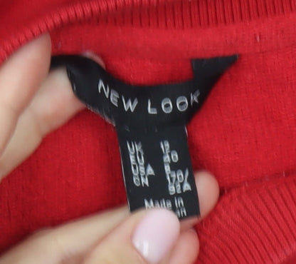 New Look Women's Red Logo Sweatshirt Size 12