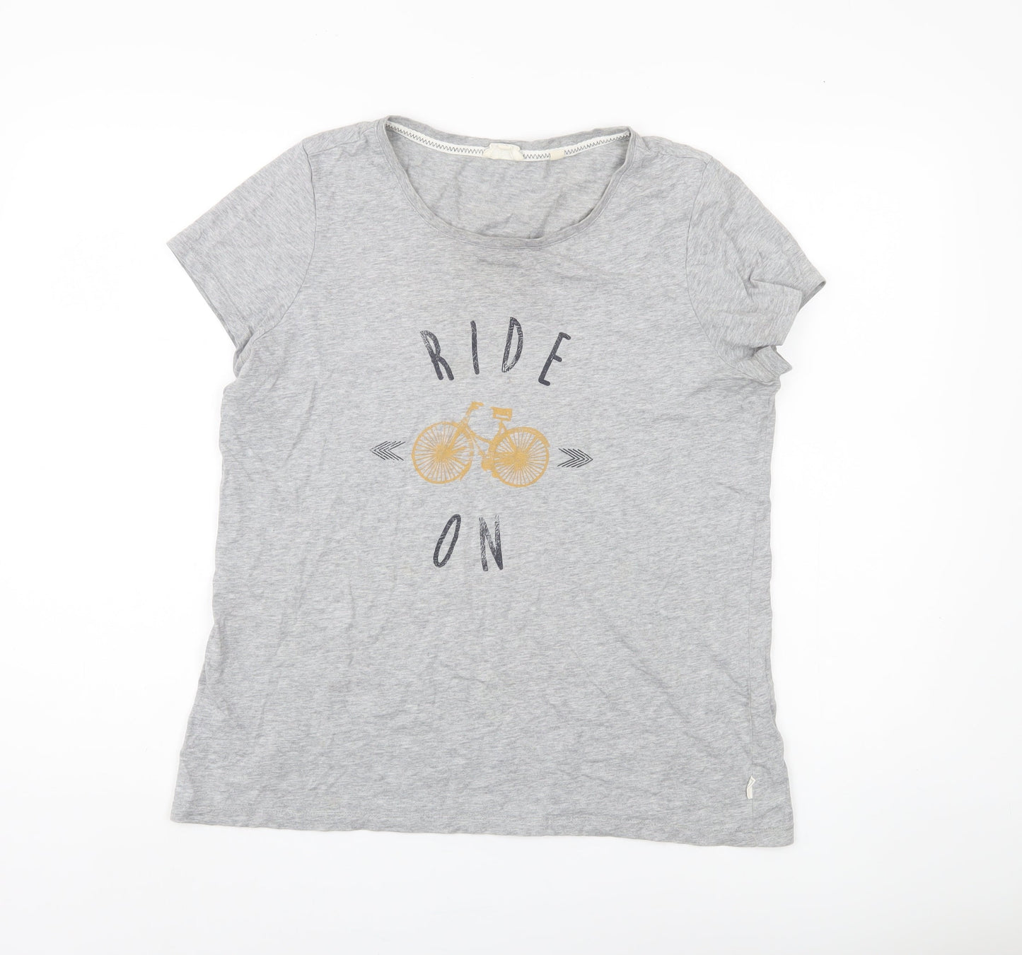 Womens UK Size 12 Fat Face Grey Jersey T-Shirt