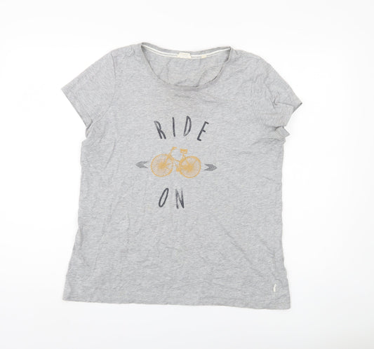 Womens UK Size 12 Fat Face Grey Jersey T-Shirt