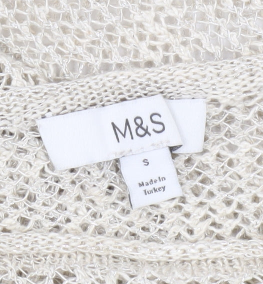 Marks and Spencer Women's Beige Knit Pullover Jumper - S