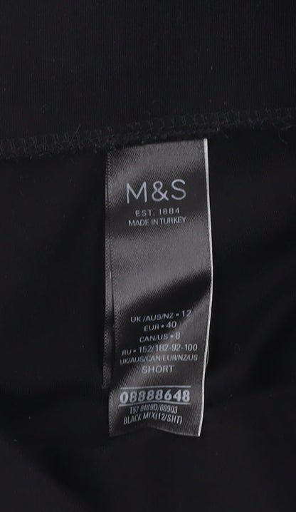 Womens UK Size 12 Marks and Spencer Slim Fit Leggings Black Trousers