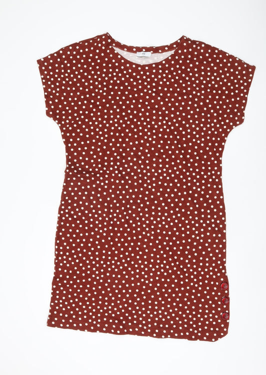 La Redoute Women's Red Polka Dot T-Shirt Dress