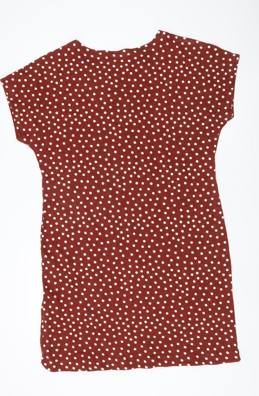 La Redoute Women's Red Polka Dot T-Shirt Dress