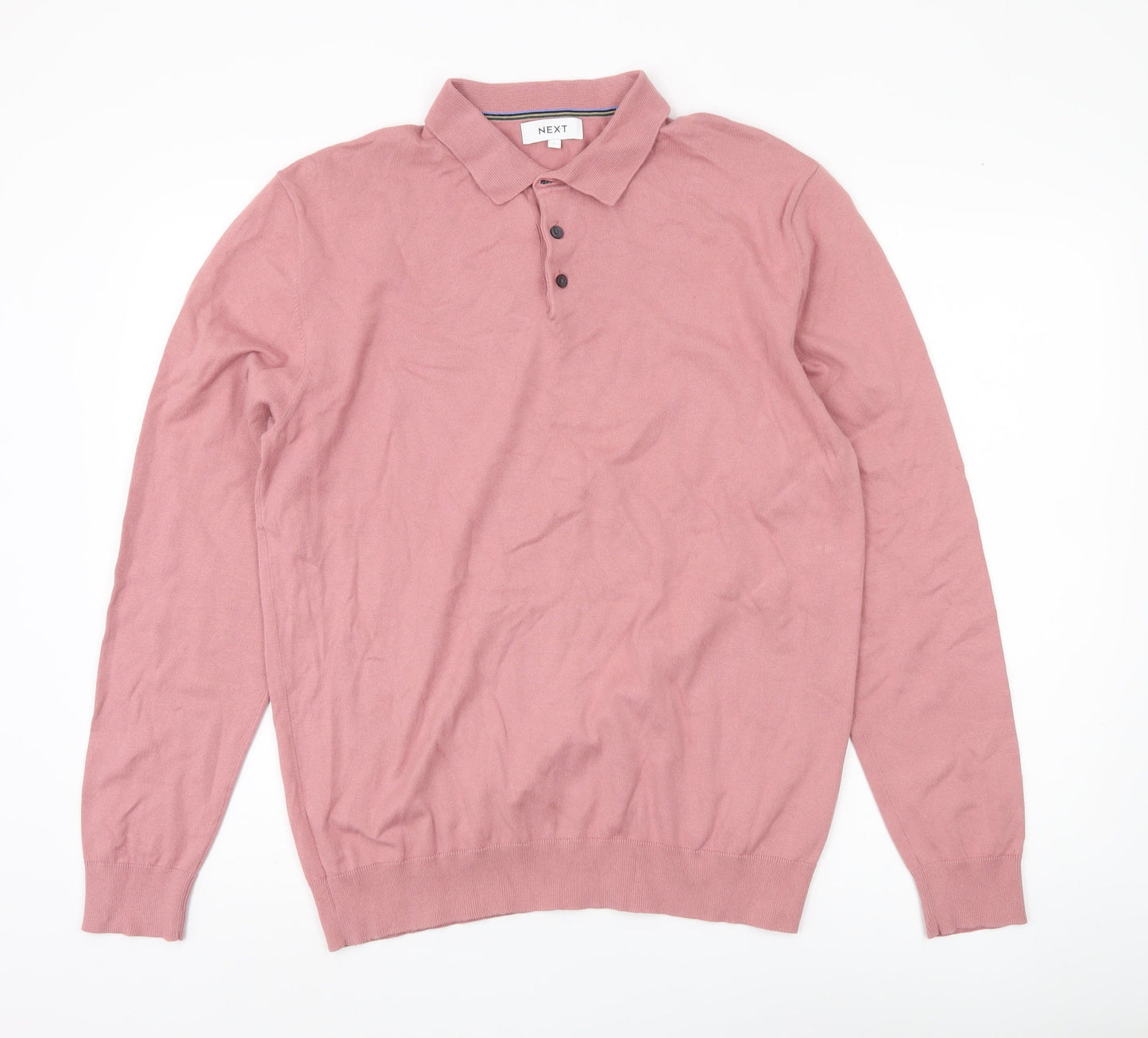 Next Men's Pink Collared Pullover Jumper L