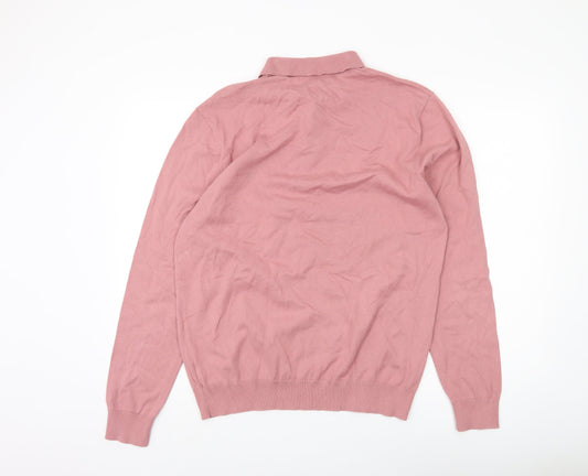 Next Men's Pink Collared Pullover Jumper L