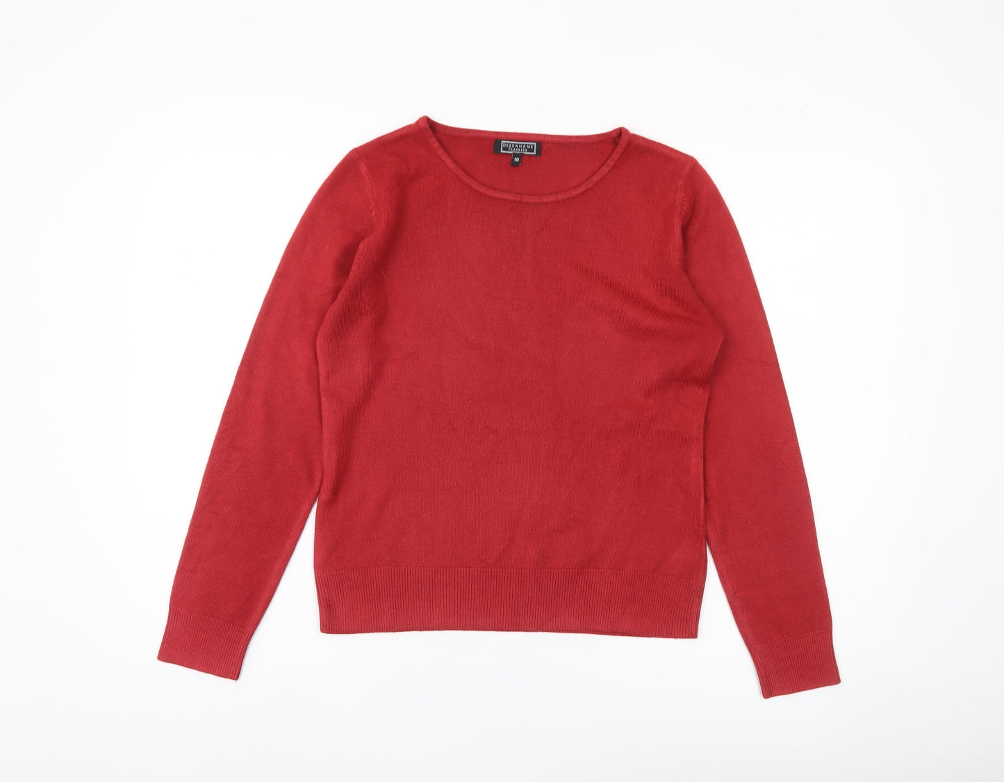 Womens UK Size 10 Debenhams Red Pullover Jumper