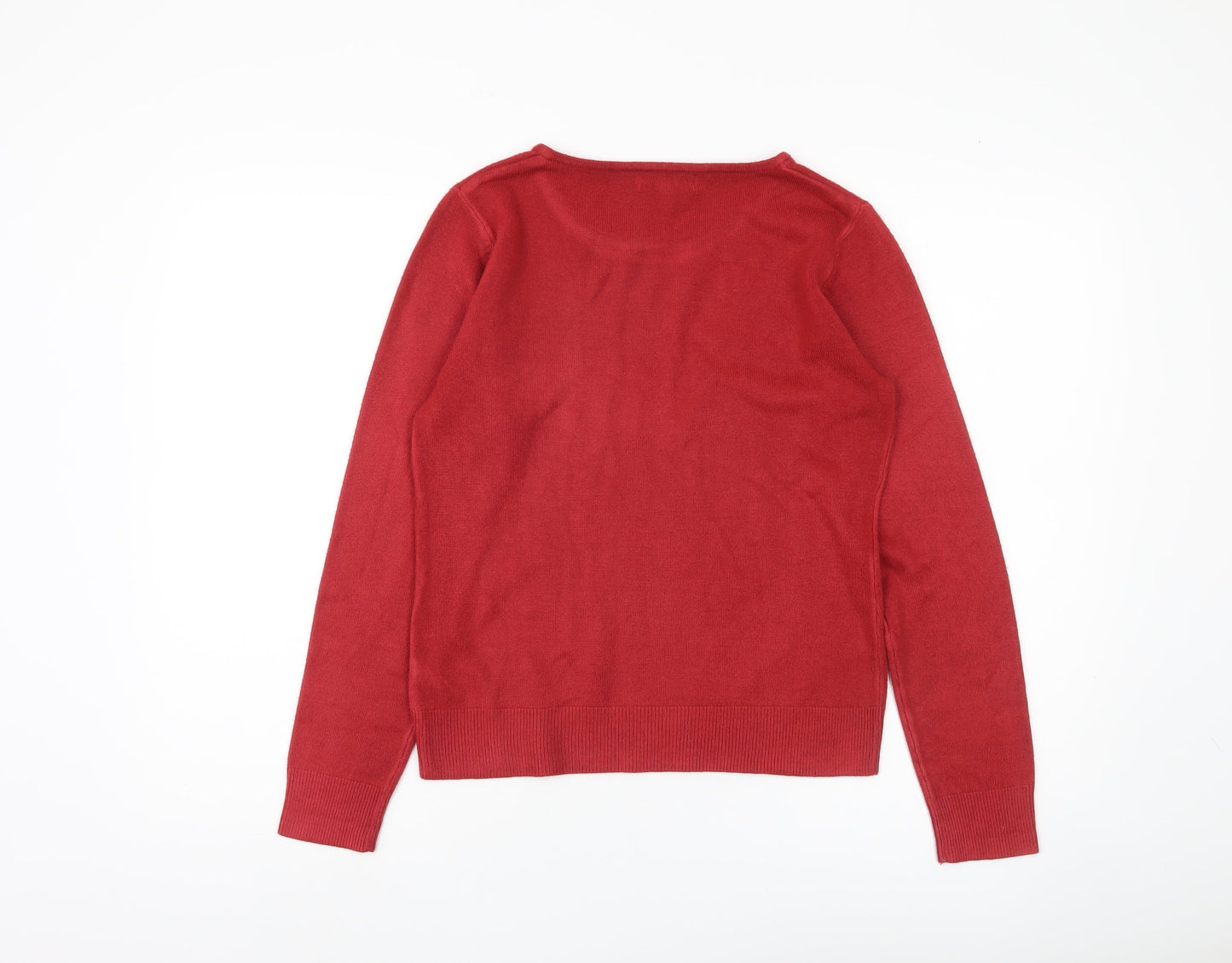 Womens UK Size 10 Debenhams Red Pullover Jumper